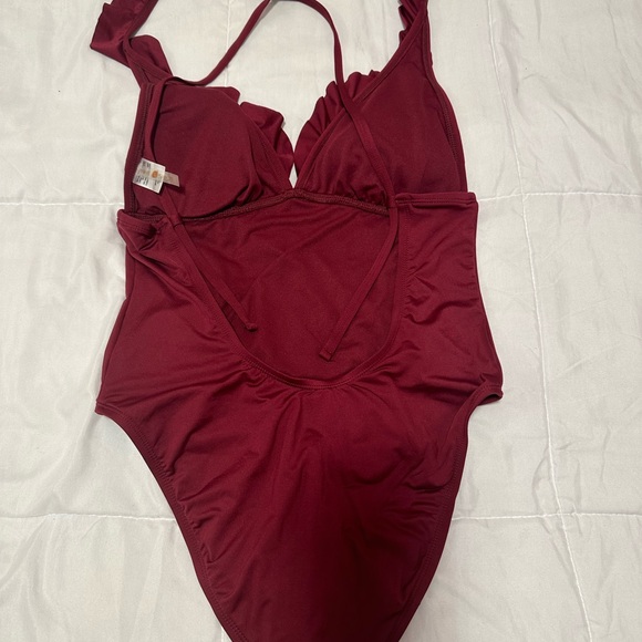 Wine color one piece swimsuit - Picture 2 of 3